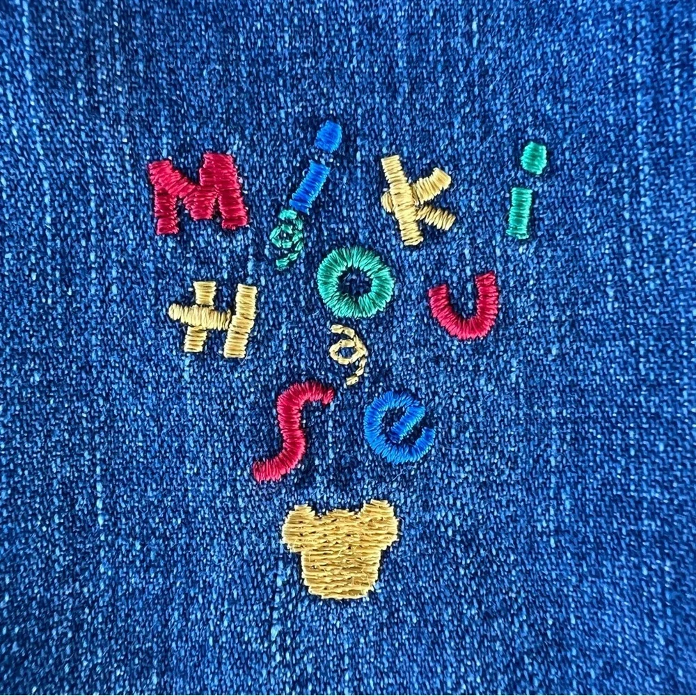Miki House Baby Bear Pocket Denim Jacket Red Gingham Lightweight Japan 2T GUC